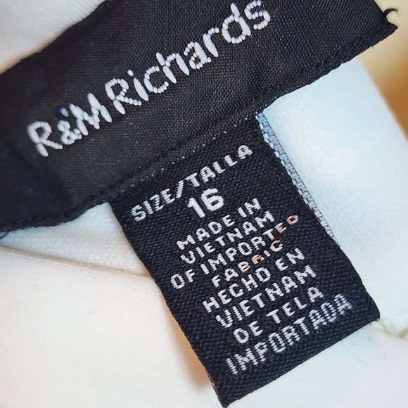 R&M Richards White Sleeveless Square Neck Sequin Knee Length Dress Stretch - Picture 12 of 12